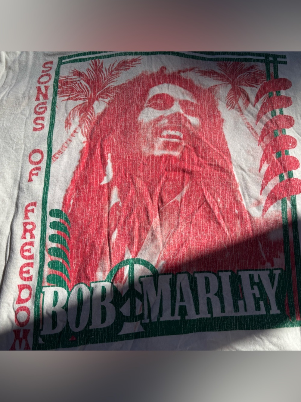 Zion Rootswear Bob Marley Red & Green Graphic Tee